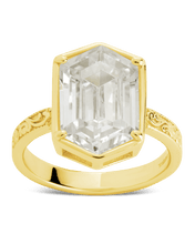 Load image into Gallery viewer, Sterling Silver Hexagon Bezel Ring