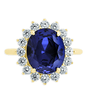 Load image into Gallery viewer, Sterling Silver Sapphire Halo Ring