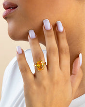 Load image into Gallery viewer, Sterling Silver Elongated Cushion Canary CZ Cocktail Ring