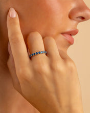 Load image into Gallery viewer, Sterling Silver Gracie Sapphire CZ Eternity Ring