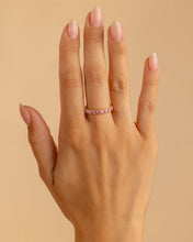 Load image into Gallery viewer, Sterling Silver Gracie Pink Sapphire CZ Eternity Ring