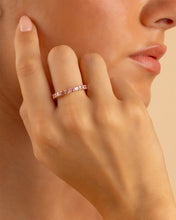 Load image into Gallery viewer, Sterling Silver Gracie Pink Sapphire CZ Eternity Ring
