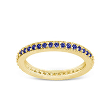 Load image into Gallery viewer, Sterling Silver 2.5mm Thin Sapphire CZ Band Ring