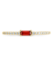 Load image into Gallery viewer, Sterling Silver Thin Garnet CZ Stacking Birthstone Ring