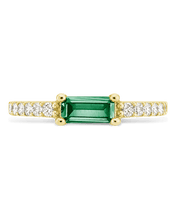 Load image into Gallery viewer, Sterling Silver Thin Emerald CZ Stacking Birthstone Ring