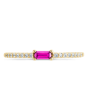 Load image into Gallery viewer, Sterling Silver Thin Ruby CZ Stacking Birthstone Ring