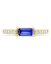 Load image into Gallery viewer, Sterling Silver Thin Sapphire CZ Stacking Birthstone Ring