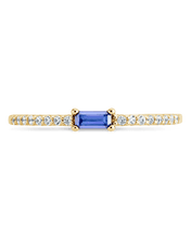 Load image into Gallery viewer, Sterling Silver Thin Tanzanite CZ Stacking Birthstone Ring