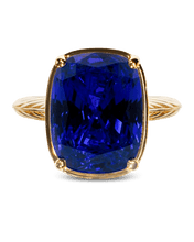 Load image into Gallery viewer, Sterling Silver Elongated Cushion Sapphire CZ Cocktail Ring
