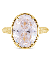 Load image into Gallery viewer, Sterling Silver Oval Cut CZ Cocktail Ring