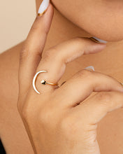 Load image into Gallery viewer, Sterling Silver Crescent Moon Open Ring