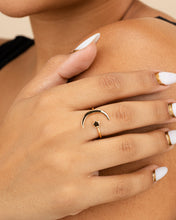 Load image into Gallery viewer, Sterling Silver Crescent Moon Open Ring
