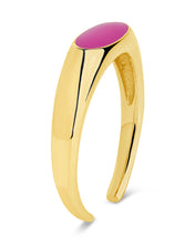 Load image into Gallery viewer, Sterling Silver Enamel Open Signet Ring
