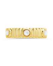 Load image into Gallery viewer, Sterling Silver Terry Pearl Studded Textured Ring