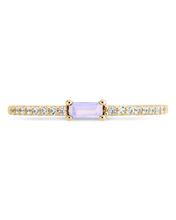 Load image into Gallery viewer, Sterling Silver Thin Moonstone CZ Stacking Birthstone Ring