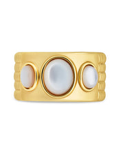 Load image into Gallery viewer, Sterling Silver Galina Triple Moonstone Ring