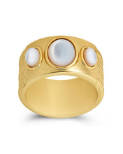 Load image into Gallery viewer, Sterling Silver Galina Triple Moonstone Ring