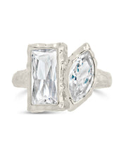 Load image into Gallery viewer, Sterling Silver Tate CZ & Molten Metal Toi et Moi Ring