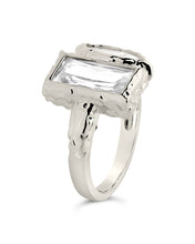 Load image into Gallery viewer, Sterling Silver Tate CZ & Molten Metal Toi et Moi Ring