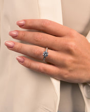 Load image into Gallery viewer, Sterling Silver Radiant CZ Engagement Ring