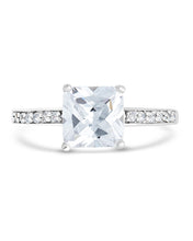 Load image into Gallery viewer, Sterling Silver Princess Cut CZ Promise Ring