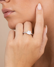Load image into Gallery viewer, Sterling Silver Princess Cut CZ Promise Ring