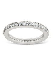 Load image into Gallery viewer, Sterling Silver 2mm Thin CZ Band Ring