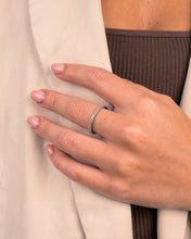 Load image into Gallery viewer, Sterling Silver 2mm Thin CZ Band Ring