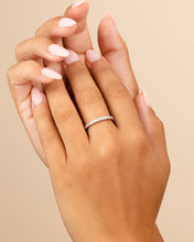Load image into Gallery viewer, Sterling Silver 2mm Thin CZ Band Ring