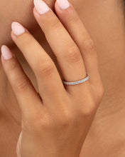 Load image into Gallery viewer, Sterling Silver 2mm Thin CZ Band Ring