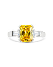 Load image into Gallery viewer, Sterling Silver Paris's Canary CZ Engagement Ring