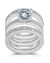 Load image into Gallery viewer, Sterling Silver Brilliant CZ with 2 Bands
