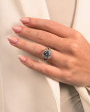 Load image into Gallery viewer, Sterling Silver Split Shank CZ Halo Ring