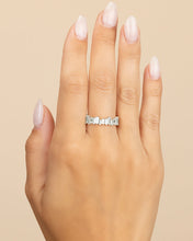 Load image into Gallery viewer, Sterling Silver CZ Staggered Eternity Band
