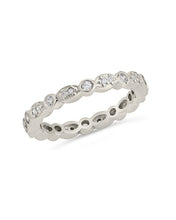 Load image into Gallery viewer, Sterling Silver CZ Bezel Band Ring
