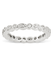 Load image into Gallery viewer, Sterling Silver CZ Bezel Band Ring