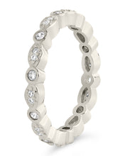 Load image into Gallery viewer, Sterling Silver CZ Bezel Band Ring