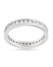 Load image into Gallery viewer, Sterling Silver Princess Eternity Wedding Band