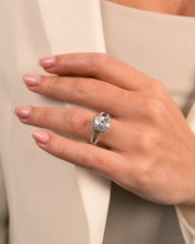 Load image into Gallery viewer, Sterling Silver CZ Pear Cut Engagement Ring