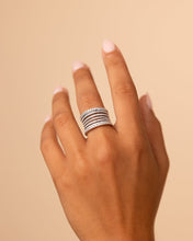 Load image into Gallery viewer, Sterling Silver CZ Multi-Row Statement Ring
