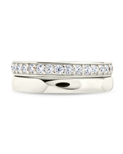 Load image into Gallery viewer, Sterling Silver Jackie CZ Stacking Ring Set of 2