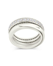 Load image into Gallery viewer, Sterling Silver Jackie CZ Stacking Ring Set of 2