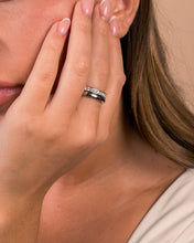 Load image into Gallery viewer, Sterling Silver Jackie CZ Stacking Ring Set of 2