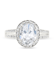 Load image into Gallery viewer, Sterling Silver Susan CZ Halo Ring