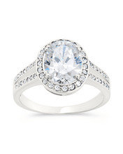 Load image into Gallery viewer, Sterling Silver Susan CZ Halo Ring