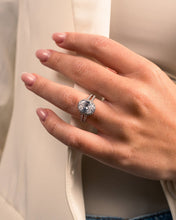 Load image into Gallery viewer, Sterling Silver Susan CZ Halo Ring