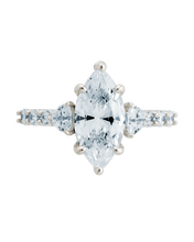 Load image into Gallery viewer, Sterling Silver Marquise & Trillion Ring