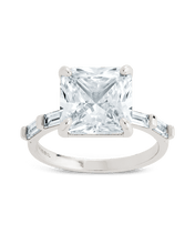 Load image into Gallery viewer, Sterling Silver Princess Baguette Ring