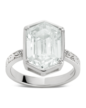 Load image into Gallery viewer, Sterling Silver Hexagon Bezel Ring