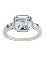 Load image into Gallery viewer, Sterling Silver Asscher Baguette Ring